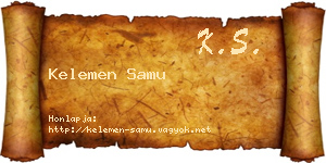 Kelemen Samu névjegykártya